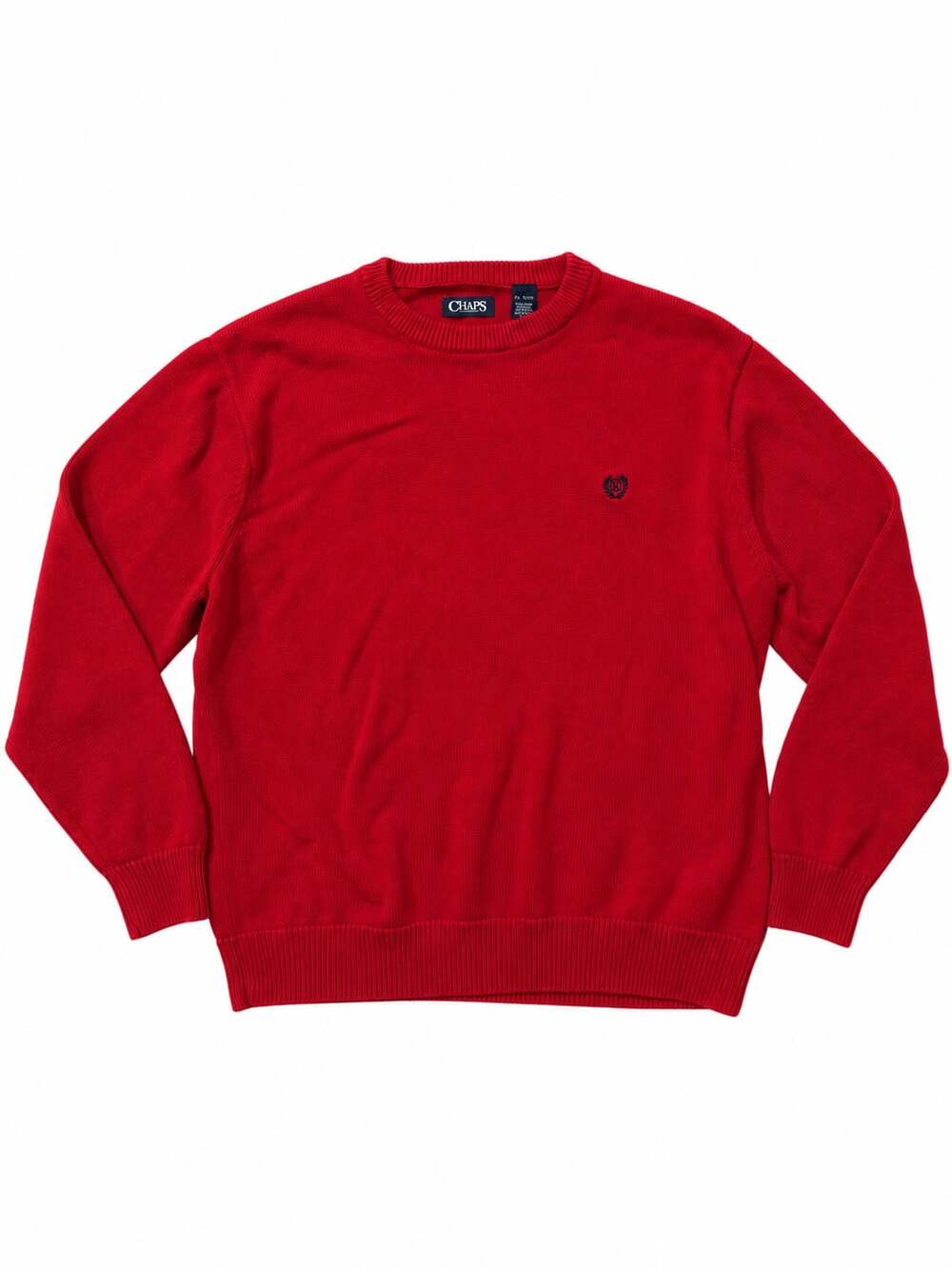 Chaps Red Crew Neck 100% Cotton Long Sleeve Pullover Sweater 3XLT